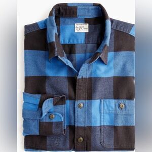 New J Crew Buffalo Herringbone Plaid Flannel Shirt